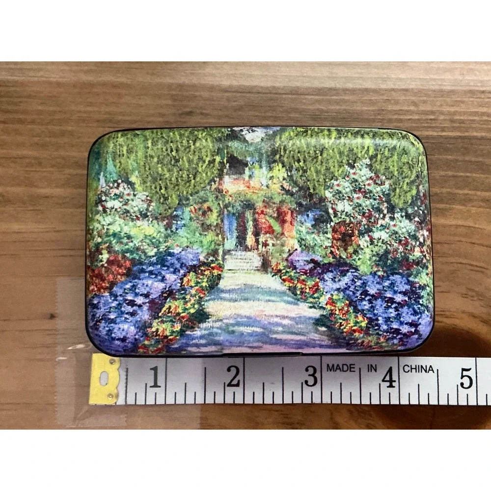 Armored‎ Wallet Monarque Monet Garden RFID Hard Shell Card Case 7135